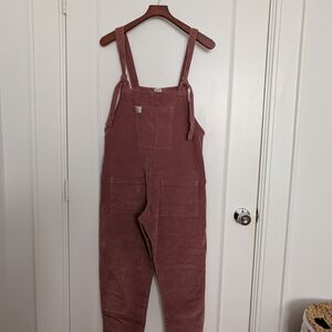 Women's Pink Corduroy Overalls
